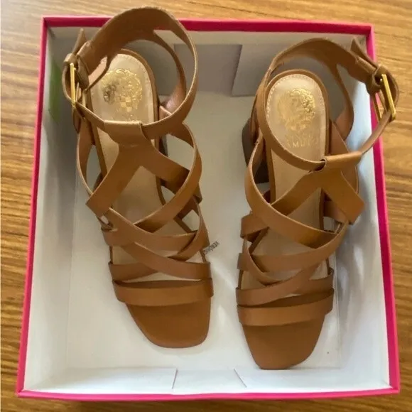 Vince Camuto - Sutellie Block Heel Leather Sandals - size 11M  MSRP: $139.00