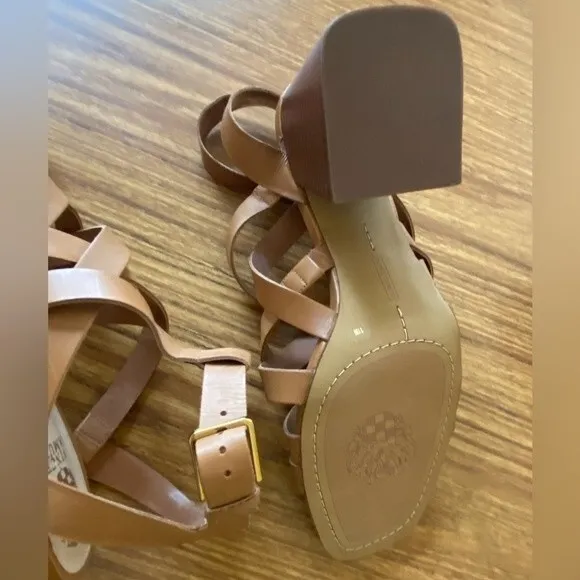 Vince Camuto - Sutellie Block Heel Leather Sandals - size 11M  MSRP: $139.00