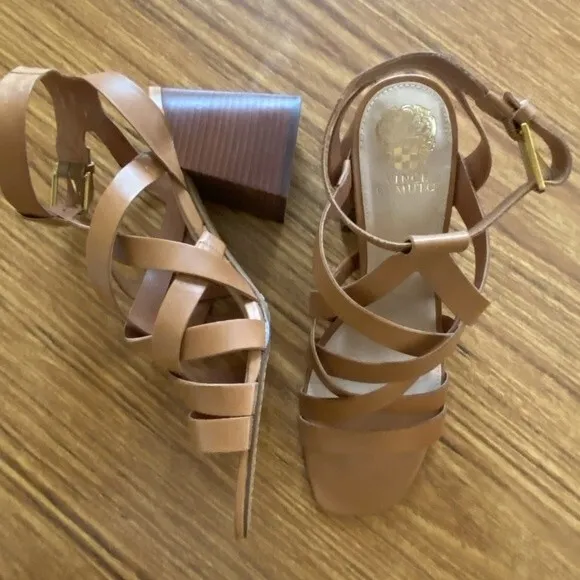 Vince Camuto - Sutellie Block Heel Leather Sandals - size 11M  MSRP: $139.00