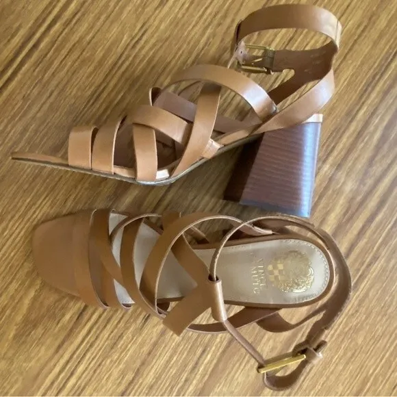 Vince Camuto - Sutellie Block Heel Leather Sandals - size 11M  MSRP: $139.00