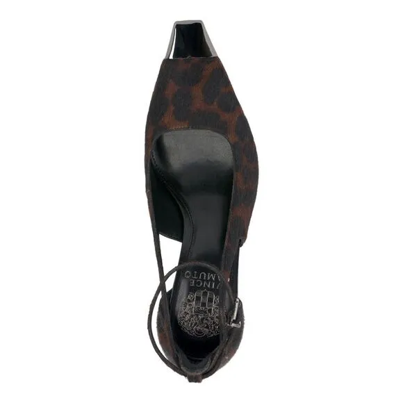 VINCE CAMUTO Womens Brown Metallic Padded Sachel Cap Toe Flare Pumps Shoes 9 M