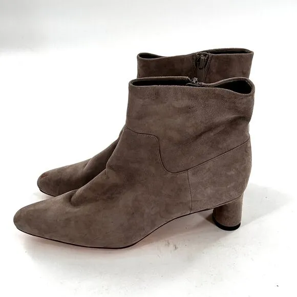 Vince Hela Suede Bootie 8 NWOT Light Woodsmoke Taupe Boots Ankle Minimalist