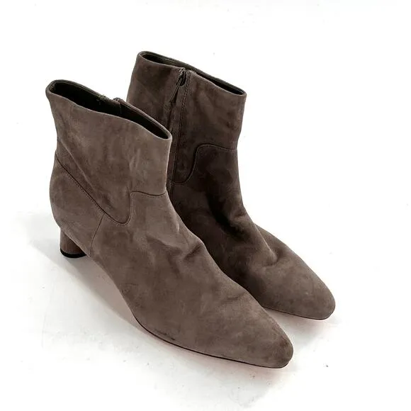 Vince Hela Suede Bootie 8 NWOT Light Woodsmoke Taupe Boots Ankle Minimalist