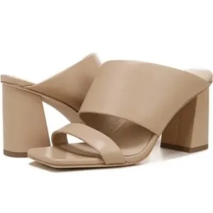 VINCE Nessia Block Heel Leather Sandals in Cappuccino Size 9