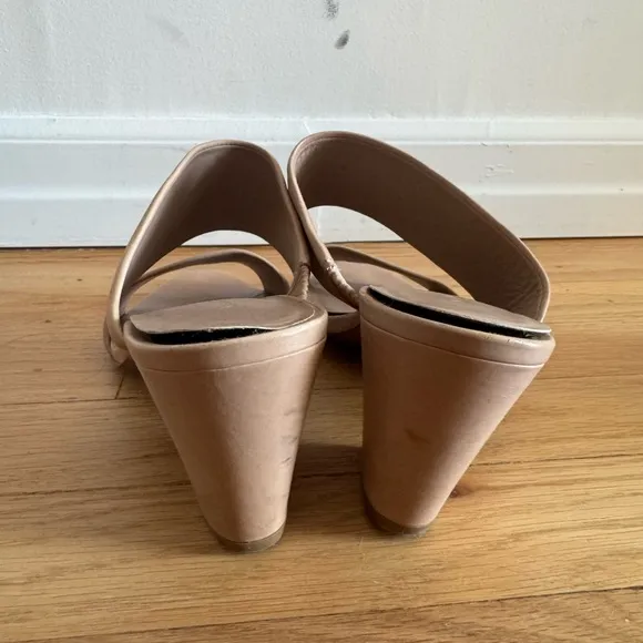 Vince Nude Leather Heeled Sandals