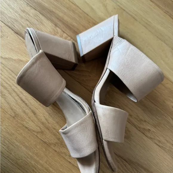 Vince Nude Leather Heeled Sandals