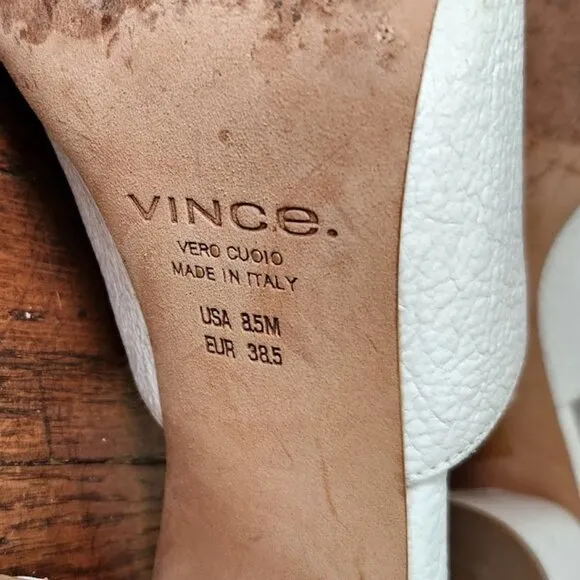 VINCE Tanay Crinkle Patent Leather Slide Sandals