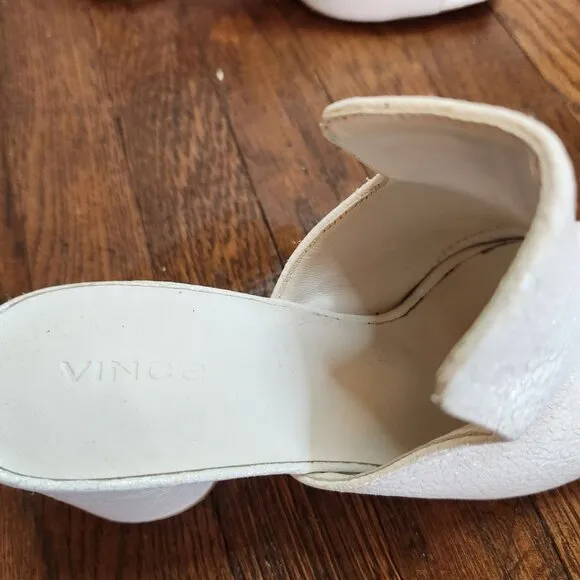 VINCE Tanay Crinkle Patent Leather Slide Sandals
