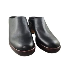 Vince Women's Black Navina Leather Platform Clog Mule Shoes Size‎ 11