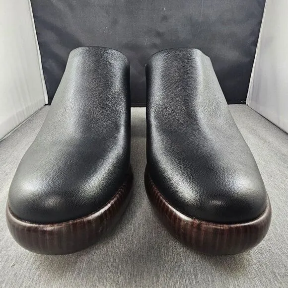 Vince Women's Black Navina Leather Platform Clog Mule Shoes Size‎ 11