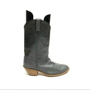 Vintage 1970s mens gray marbled leather western cowboy boots
