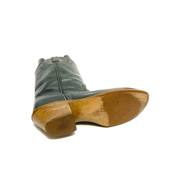 Vintage 1970s mens gray marbled leather western cowboy boots