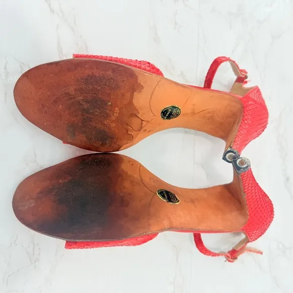 VINTAGE 70s Vosotras snake skin SHOES