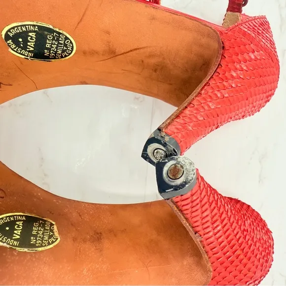 VINTAGE 70s Vosotras snake skin SHOES