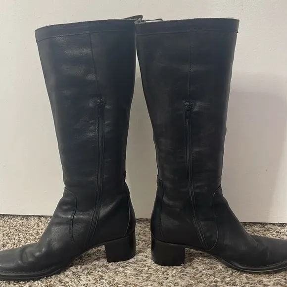 Vintage 80’s Francesco Da Firenze Handmade Italy Women's Black Tall Boots 39 8.5