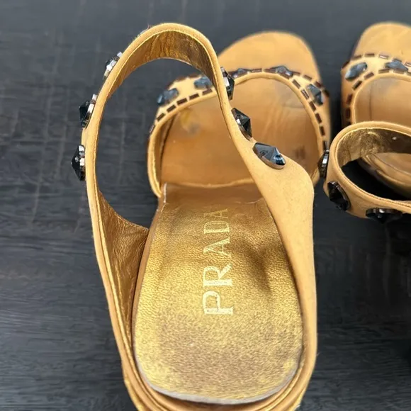 VINTAGE AUTHENTIC PRADA Women's High Heel Sandals Sz 37