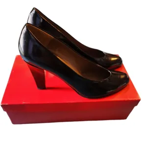 Vintage Charles Jourdan Ronald Ritz Black Patent Leather Heel Pumps Size 8AA