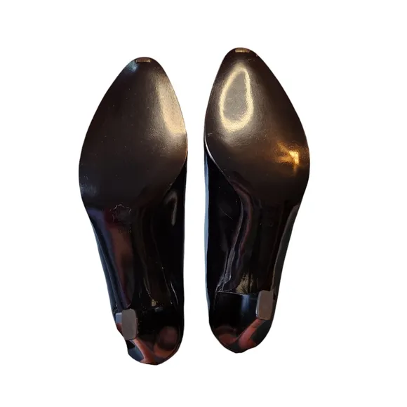 Vintage Charles Jourdan Ronald Ritz Black Patent Leather Heel Pumps Size 8AA