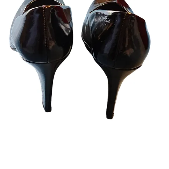 Vintage Charles Jourdan Ronald Ritz Black Patent Leather Heel Pumps Size 8AA