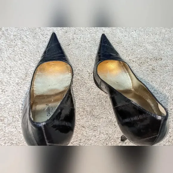 Vintage Dolce &amp; Gabbana Black Pointed Toe Slip Heels