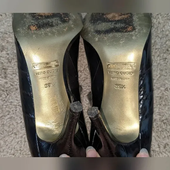Vintage Dolce &amp; Gabbana Black Pointed Toe Slip Heels