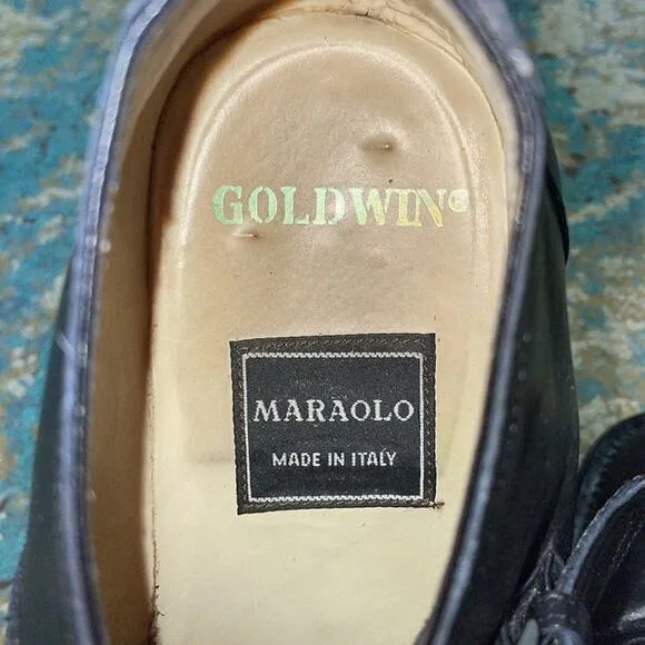 Vintage Goldwin Maraolo Monk Strap Leather Chukka Boots Black Size 8 Men's