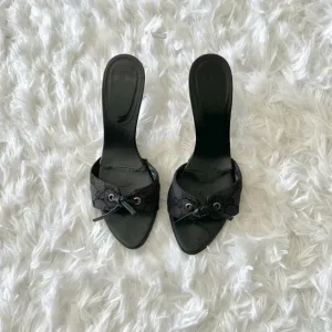 Vintage Gucci monogram kitten sandals