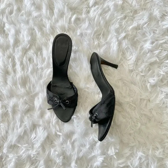 Vintage Gucci monogram kitten sandals