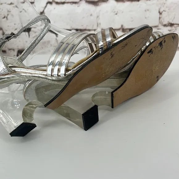 ✨VINTAGE✨ Lucite Disco Wedge Heels, Size 7