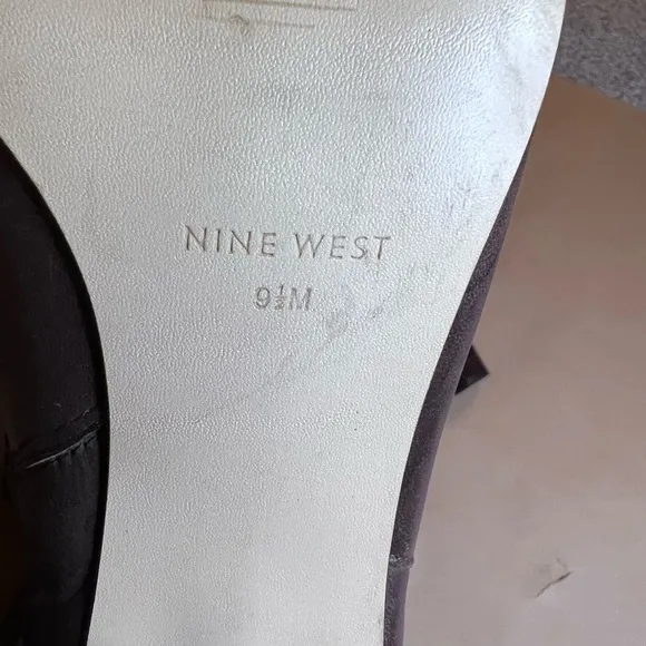 Vintage Nine West Genuine Leather Chocolate Brown Block Heel Zip Boots 9.5 M