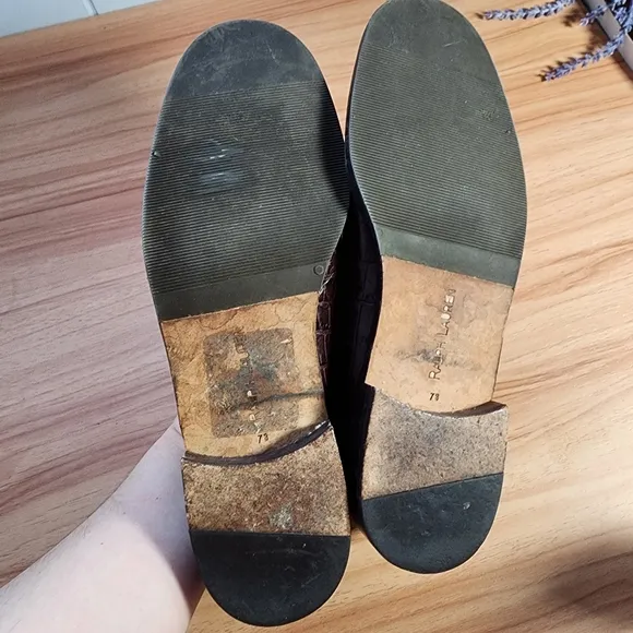 Vintage Ralph Lauren Brown Crocodile  Loafers Size 7b