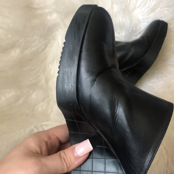 Vintage ROBERT CLERGERIE High Heel Mules slides Shoes Leather Chunky Platform