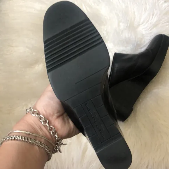Vintage ROBERT CLERGERIE High Heel Mules slides Shoes Leather Chunky Platform