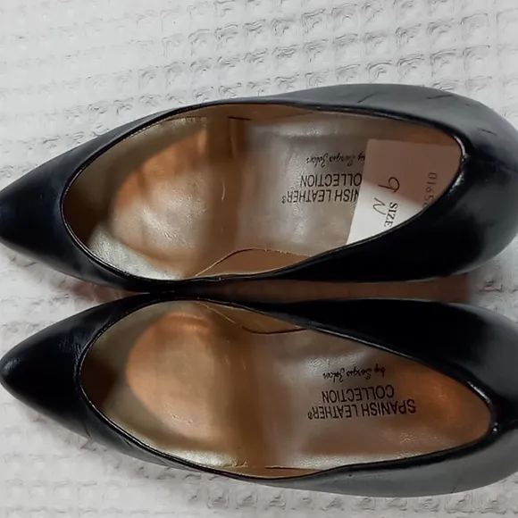 Vintage Sergio Zelcer Black Women's Pump Spanish Leather Collection Size 9N