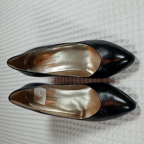 Vintage Sergio Zelcer Black Women's Pump Spanish Leather Collection Size 9N
