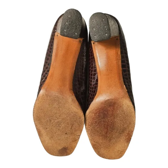 Vintage Women Alligator Print Pumps