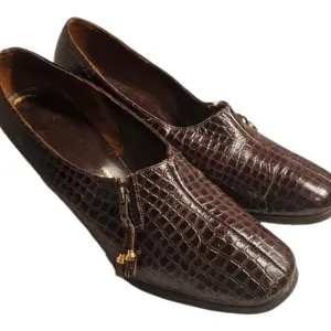 Vintage Women Alligator Print Pumps