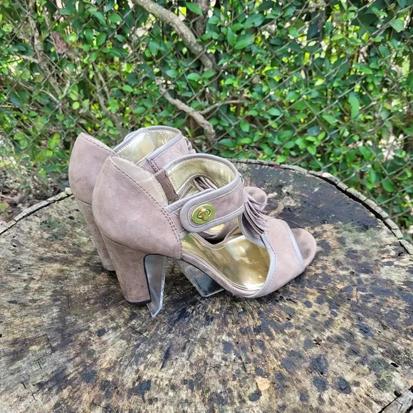 Vintage Women Suede High  Heel Sandals By Coach Size 8.5B/ Women Designer Sandal