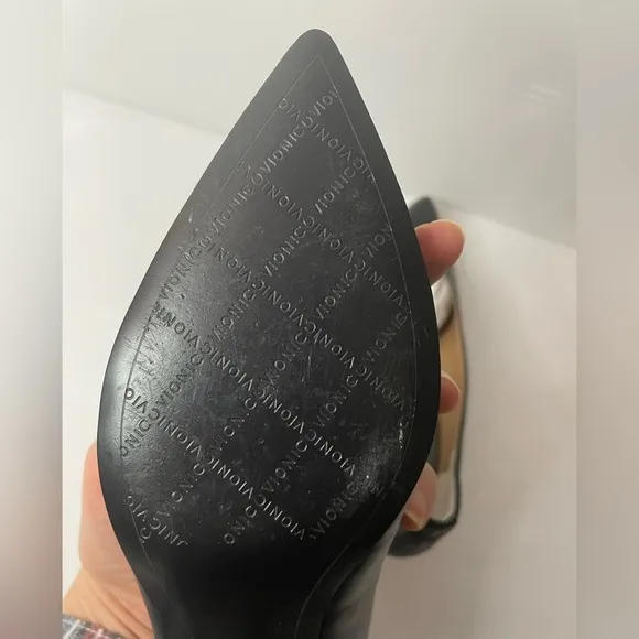 Vionic Josie Black Pointed Toe Kitten Heel Pumps Leather Shoes Size 6