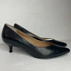 Vionic Josie Black Pointed Toe Kitten Heel Pumps Leather Shoes Size 6