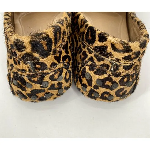 Vionic Womens Animal Print Ashby Moccassin Loafers Brown Black Size 7