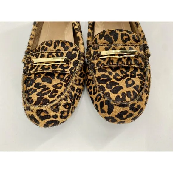 Vionic Womens Animal Print Ashby Moccassin Loafers Brown Black Size 7