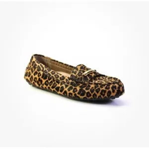 Vionic Womens Animal Print Ashby Moccassin Loafers Brown Black Size 7