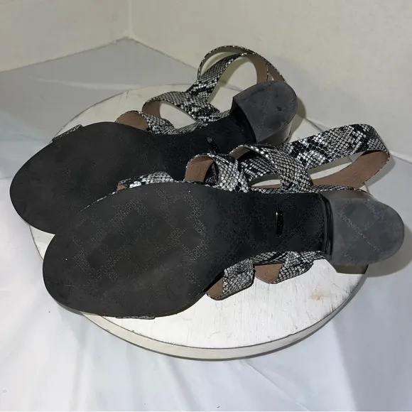 Vionic Women's Blaire Snake Print Block Heel Open Toe Sandals Size 10
