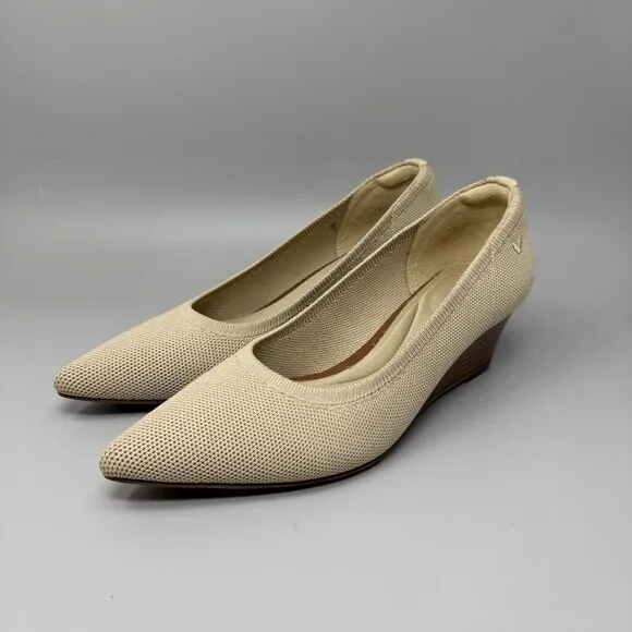 VIVAIA  Aria Wedge 2.0 Pointed Toe Arch Support Knitted  Shoes Beige Size 7.5