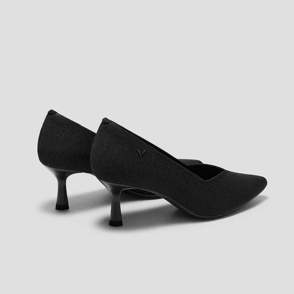 VIVAIA Heel Pumps Pointed Toe Knit Dress Shoes Black Heels size EU/39.5 US/8.5