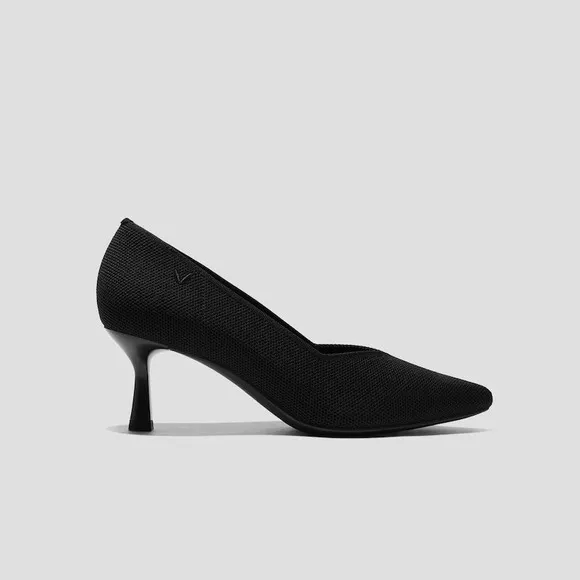 VIVAIA Heel Pumps Pointed Toe Knit Dress Shoes Black Heels size EU/39.5 US/8.5