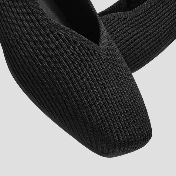 VIVAIA Mary Jane Knit Flats Comfortable Everyday Shoes Black Size EU/39 US/8