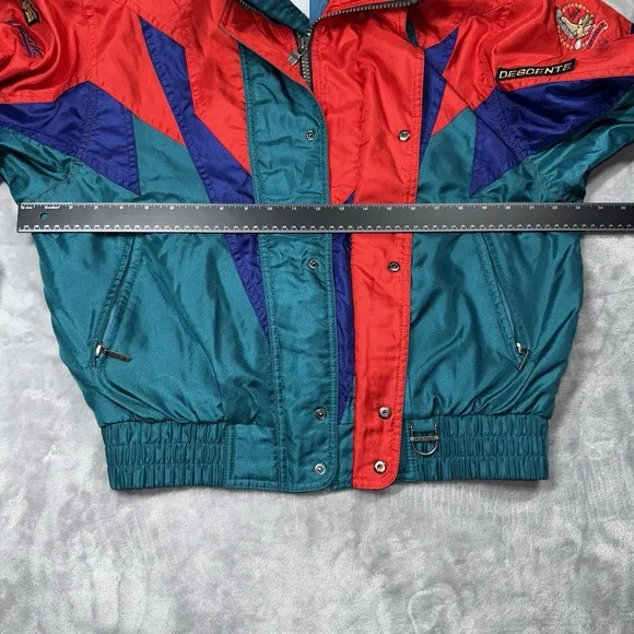 VNTG 1994 Descente Women's Ski Jacket Green Blue Red Color Block Subaru Ski WCF