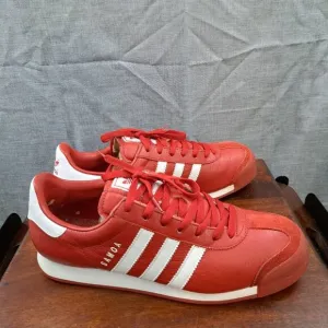 VTG Adidas Samoa Mens Red White Leather Casual Trainer Athletic Sneakers Sz 11